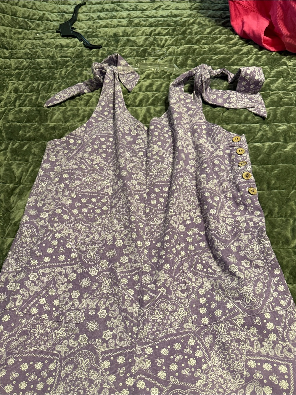 Womens ' Lavender Paisley Tie-Shoulder jumper.